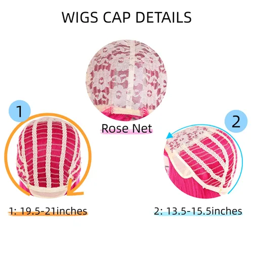 Vista 7 de Peluca trenzada negra con flequillo para niños, peluca larga y recta con 2 coletas, pelucas sintéticas para niñas, pelucas sintéticas con gorra