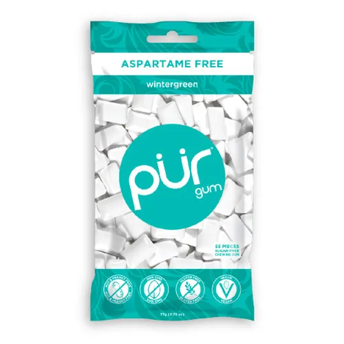 Vista 6 de Pur Paquete variado de chicles - menta, menta granada, menta verde y gaulteria - 55 piezas cada uno