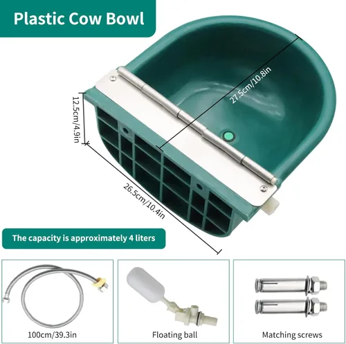 Vista 2 de Recipiente automático de agua, bebedero para ganado para ganado, perro, caballo, cabra, oveja, cuenco de agua potable para animales al aire libre