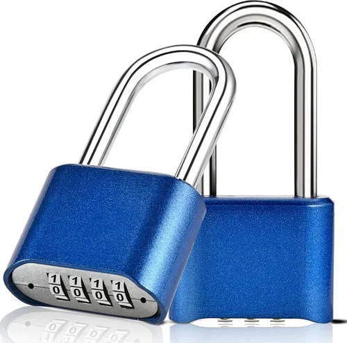 Vista 9 de Faburo 2 piezas Cerradura de Combinación, Candado de Combinación de 4 Dígitos de Servicio Pesado, Candado de Combinación Impermeable