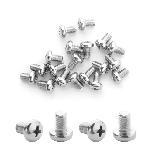 Vista 127 de MroMax 30 tornillos de máquina Phillips de cabeza plana M2 x 0.197 in, acero inoxidable 304 18-8, rosca completa, tornillos de cabeza cruzada gris