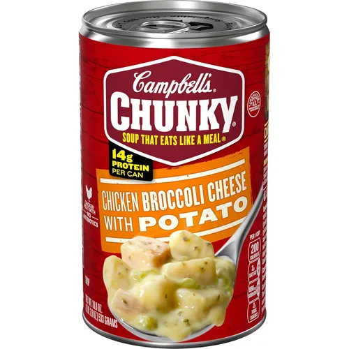 Campbell's Chunky - Sopa de pollo, brócoli y queso, lata de 18.8 onzas