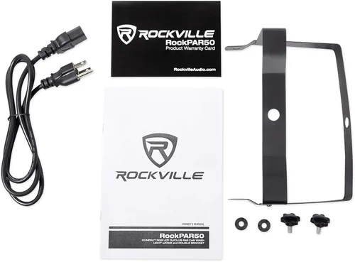 Vista 9 de (12) Rockville RockPAR50 LED RGB Compact Par Can DJ/Club DMX Wash Light+Dual Bracket