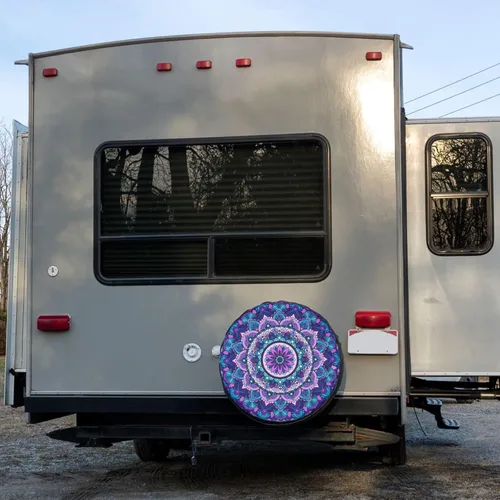 Vista 6 de Foruidea Cubierta de neumático de repuesto con estampado de mandala de estilo bohemio, a prueba de polvo, para remolque, RV, SUV y muchos vehículos