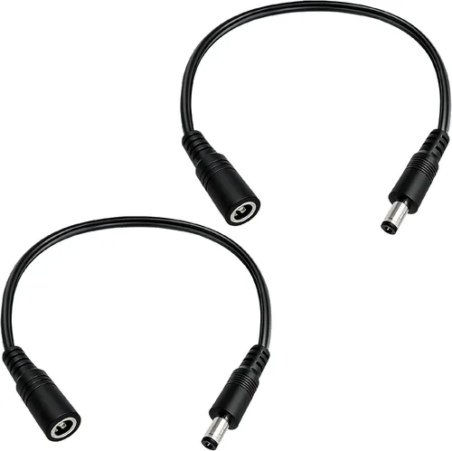 Cable de extensión de alimentación de 12 V CC de 1 pie de 0.217 in x 0.098 in, 18 AWG macho a hembra, conector de barril para cámara de vigilancia