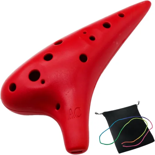 Vista 8 de Aestivate Ocarina Alto C de 12 agujeros, plástico negro, fácil de aprender, perfecto para principiantes y regalos