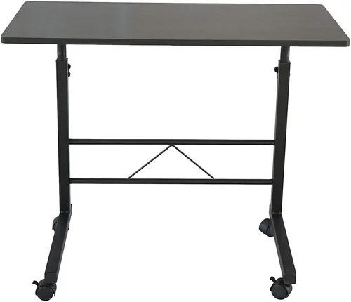 Vista 7 de Mesa auxiliar de sofá con ruedas, escritorio extraíble para computadora portátil, mesa de café con ruedas ajustable en altura, escritorio auxiliar