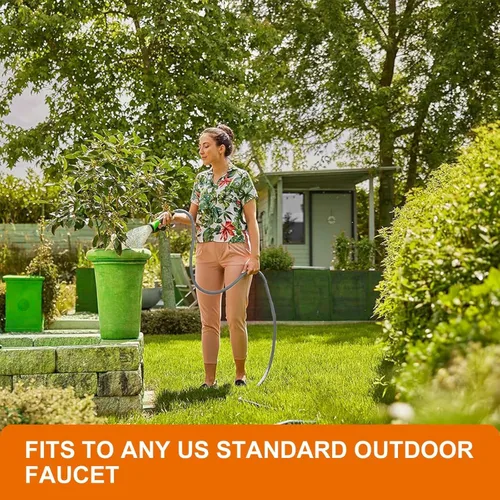 Vista 7 de Manguera de jardín no expansible mejorada 2024 de 50 pies, manguera de agua ultraligera flexible, resistente a las explosiones, sin plomo