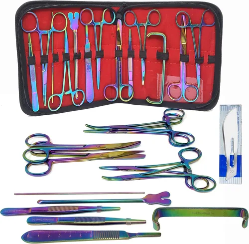 A2ZScilab - Kit de disección de laboratorio avanzado de 23 piezas de colores arcoíris para estudiantes de anatomía y biología, laboratorio,