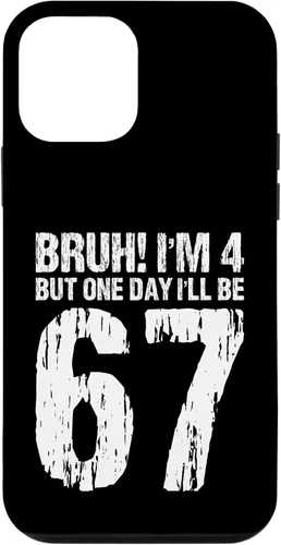 Vista 16 de Bruh I'm 4 But One-Day I'll Be 67 Retro 4th Birthday Kids Case for iPhone 17