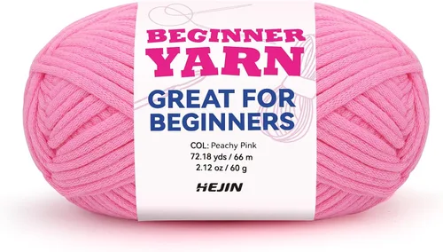 Vista 14 de Hilo de 60g Amatista para Ganchillo y Tejer; 66m (72 yardas) de Hilo de Algodón para Principiantes con Puntos Fáciles de Ver; Peso Worsted Mediano