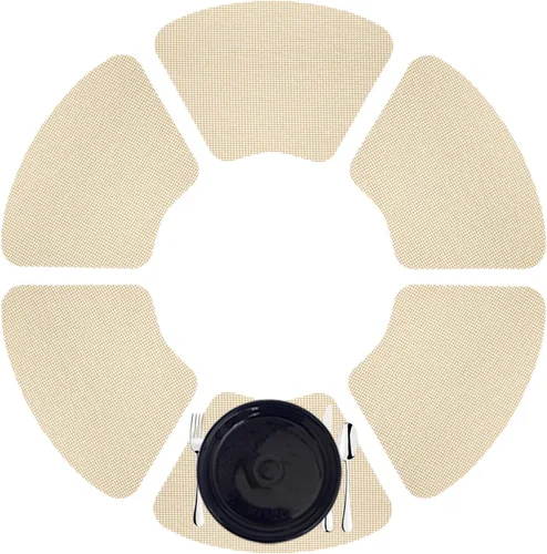 Vista 19 de Kraftware Juego de 6 manteles individuales de cuña de red para mesas redondas al aire libre, azul, tamaño pequeño