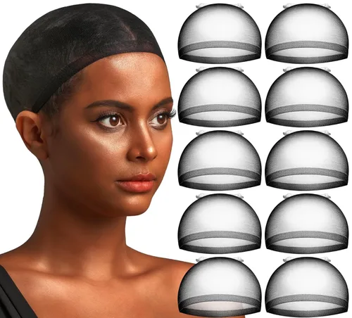 Vista 8 de Teenitor 20 gorras de peluca, gorra de peluca elástica fina y transparente, gorra de peluca transpirable para peluca de encaje frontal, gorras