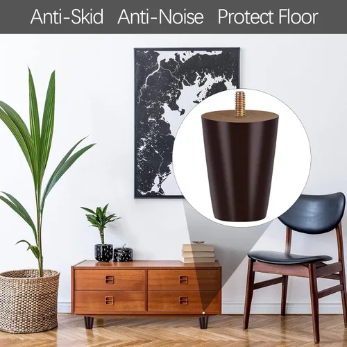 Vista 7 de TURSTIN 8 patas redondas para muebles de 3 pulgadas, patas redondas de madera maciza con tuercas en T M8, patas de sofá, patas de repuesto