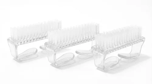 Vista 5 de 4 cepillos de uñas para uso diario - 4 tipos diferentes de cepillo de uñas con mango de plástico para limpiar las uñas - Cepillo exfoliante de uñas