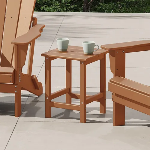 Vista 73 de Costaelm Mesas Laterales Cuadradas para Exteriores, Mesas de Patio Adirondack para Exteriores, Mesa Lateral de Patio de HDPE Resistente a