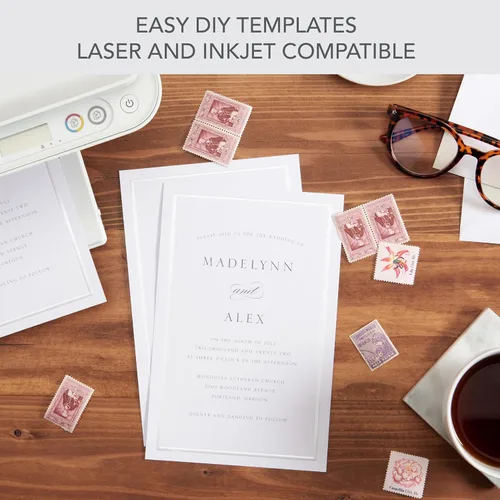 Vista 2 de Gartner Studios Border - Kit de invitación de boda, blanco perla, 50 unidades (61001)