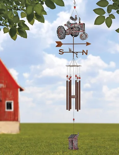Vista 4 de Sunset Vista Designs Campanilla de viento de corral, 44 pulgadas, tractor