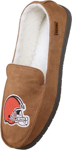Vista 3 de FOCO Mens NFL Team Logo Moccasin Slippers Beige
