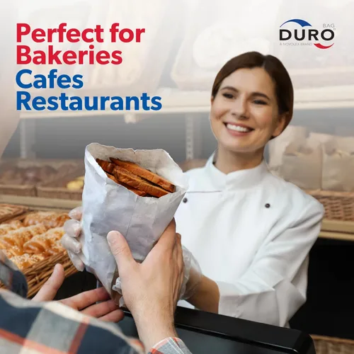 Vista 7 de Duro - Bolsa de papel SOS para comestibles/almuerzo, 100 unidades, blanca