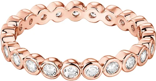Vista 3 de PAVOI Anillos chapados en oro de 14 quilates con circonita cúbica 0.110 in apilables para mujer Anillo de amor de oro