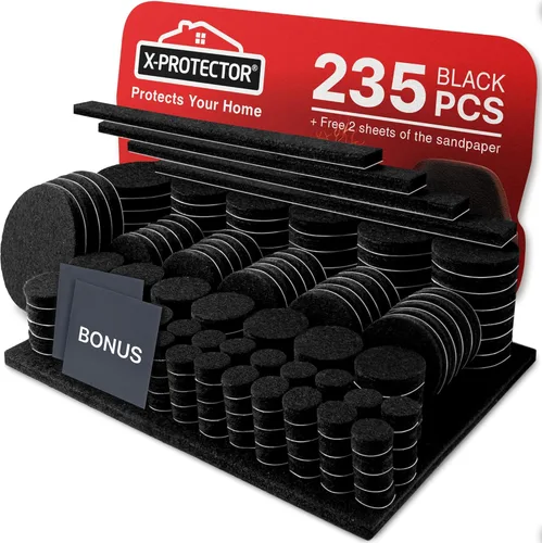 Vista 12 de Almohadillas X-Protector de fieltro para muebles, 48 unidades de 1 pulgada, protectores de piso de fieltro de alta calidad, protectores de suelos