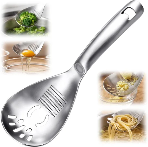 Cuchara de cocina multifunción de acero inoxidable 5 en 1, cuchara ranurada