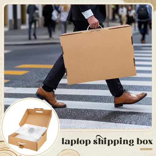 Vista 4 de Dunzoom Paquete de 10 cajas de envío para laptop con bolsas inflables para Marrón