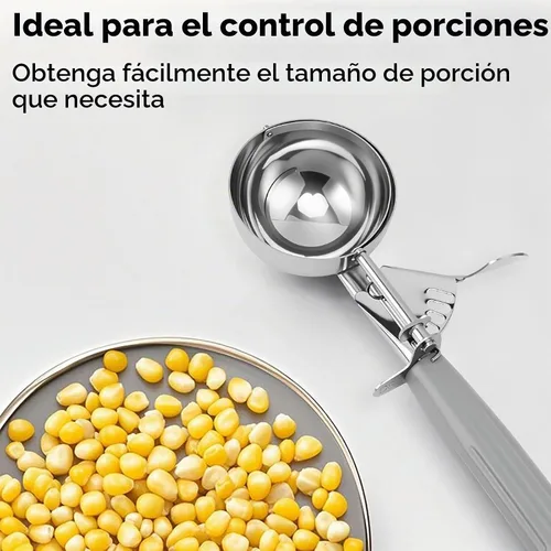 Vista 4 de JUNADAEL J Cuchara de helado con gatillo, juego de cucharas para galletas, incluye cuchara de 1.2 onzas/2 onzas/4 onzas, control de porciones