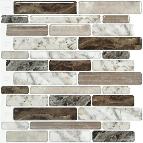 Vista 17 de LONGKING 10 hojas de pelar y pegar para azulejos, stickers de vinilo 3D autoadhesivos para azulejos para cocina, baño, encimera, mármol 79