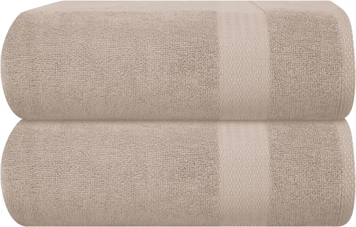 Vista 130 de GLAMBURG Sábana de baño de algodón extra grande premium de 700 GSM 35x70 - 100% algodón peinado - Calidad de hotel y spa de lujo - Duradera