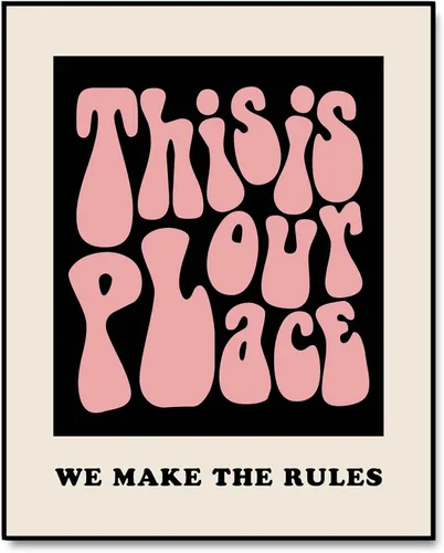 This Is Our Place Print, Pink Wall Art, Retro Vintage Wall Art, 60s Retro Art, Neutral Wall Art, Retro Dorm Room, Girl’s Room Wall Decor, Girl’s