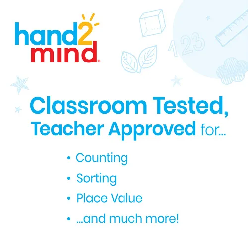 Vista 2 de hand2mind -93538 Kit de manipuladores de matemáticas para niños de grado K-2, con cubos a presión, base de diez bloques, barras de cocina, bloques