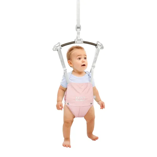 Vista 9 de Saltadores de puerta para bebés Infant Master, saltador Johnny resistente ajustable de 10.8"-23.6" de correa, suave rebotador de bebé con bolsa