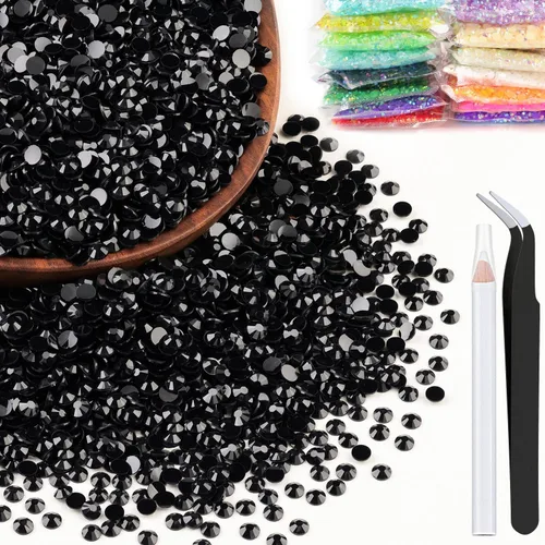 Vista 59 de 4000 diamantes de imitación de resina de 0.157 pulgadas a granel, transparentes AB con parte trasera plana, diamantes de imitación redondos