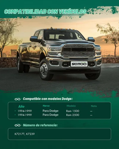 Vista 2 de Kit de suspensión de 2 piezas para Dodge Ram 1500 2500 1994-1999 K7239 K7217T de la marca SCITOO
