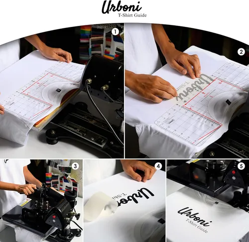Vista 3 de Guía de regla de camisetas para alineación de vinilo y diseños centrales, colocación de herramientas de alineación de reglas de camisetas