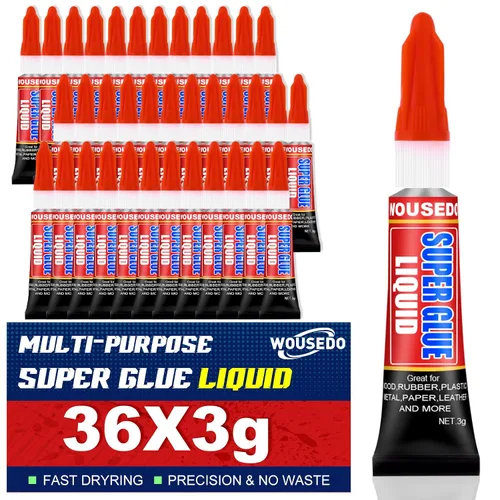 Vista 13 de 12 x 0.11 oz Super Glue líquido, pegamento de cianoacrilato multiusos