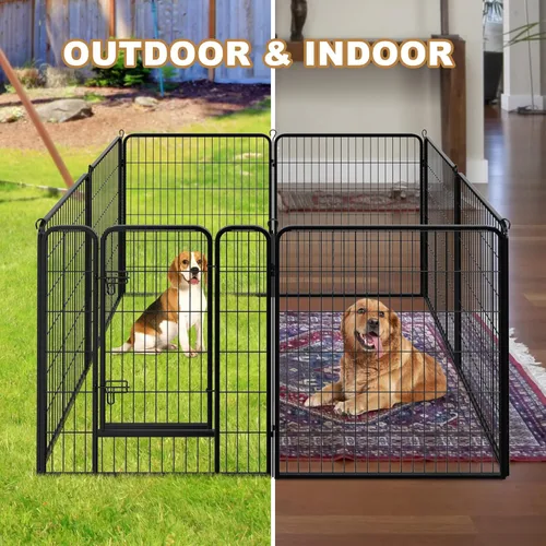 Vista 3 de ZENY Vallas para perros para el patio, campamento, corrales para perros al aire libre, corral para perros en interiores, 8 paneles para perros