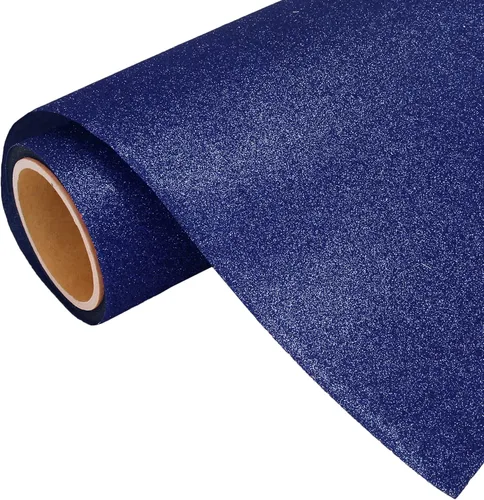 Vista 33 de Threadart Película de vinilo de transferencia de calor azul HTV Colores con purpurina Rollo de corte personalizado de 20 pulgadas de ancho por