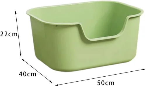 Vista 4 de Bandeja de arena para mascotas con parte superior abierta para gatos, caja de arena para gatos con bandeja lateral alta a prueba de salpicaduras