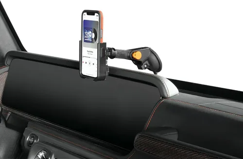 Vista 8 de WeatherTech WindshieldFone con extensión - Soporte universal para teléfono de automóvil montado en el parabrisas - Perillas de plástico negro