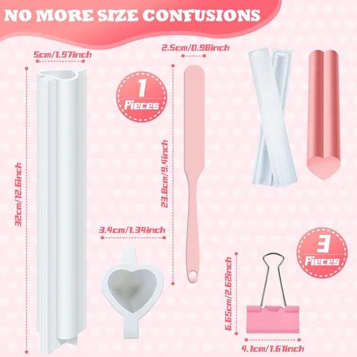 Vista 2 de Tessco for you Molde de silicona de tubo largo en forma de corazón, con forma de árbol, moldes incrustados para hacer columnas, suministros