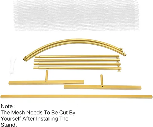 Vista 5 de Arco de malla de arco de cincha (arco de malla de puerta grande - dorado)