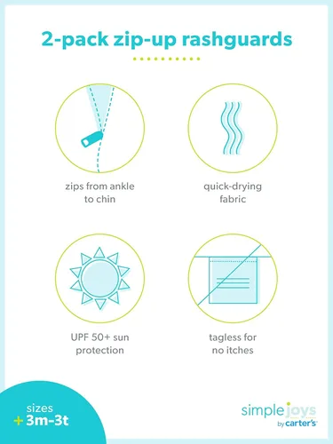 Vista 5 de Simple Joys by Carter's - Juego de camisetas de protección para niños