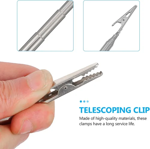 Vista 4 de DOITOOL Pinzas de cocodrilo de acero inoxidable, pinzas telescópicas de cocodrilo, abrazaderas de cocodrilo de alambre de metal, abrazaderas
