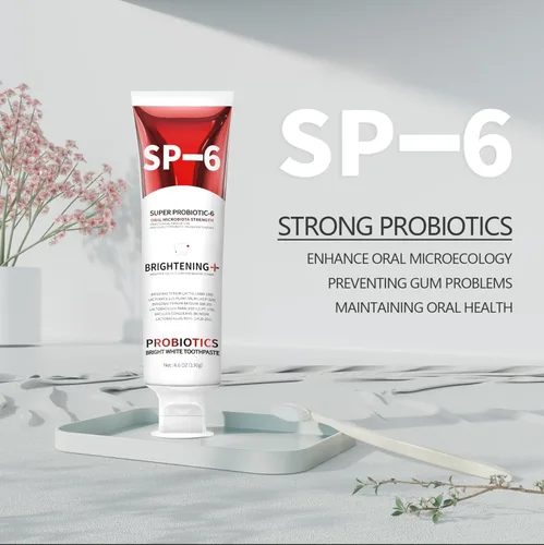 Vista 3 de SP-6 Pasta dental blanqueadora probiótica - 6 probióticos para blanquear los dientes, la salud de las encías y la protección del esmalte, sin flúor