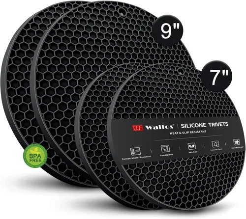 Vista 20 de Walfos Alfombrillas de silicona para microondas, resistentes al calor, multiusos, almohadillas calientes, antideslizantes, alfombrillas de silicona
