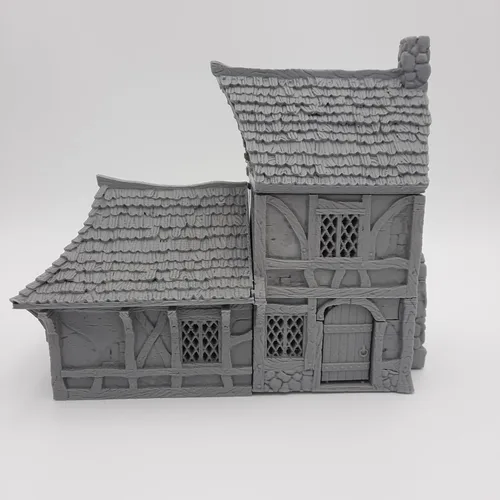 Vista 8 de Small House - HERO Creations - 1:28 - RPG - Dungeons and Dragons - DND - Pathfinder - El Señor de los Anillos - Figura miniatura (gris/sin pintar)