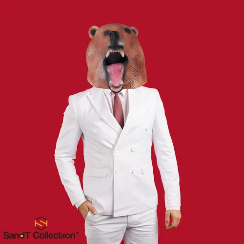 Vista 2 de SandT Collection Máscara de látex de cabeza de animal para disfraz de Halloween, fiesta de disfraces de cosplay